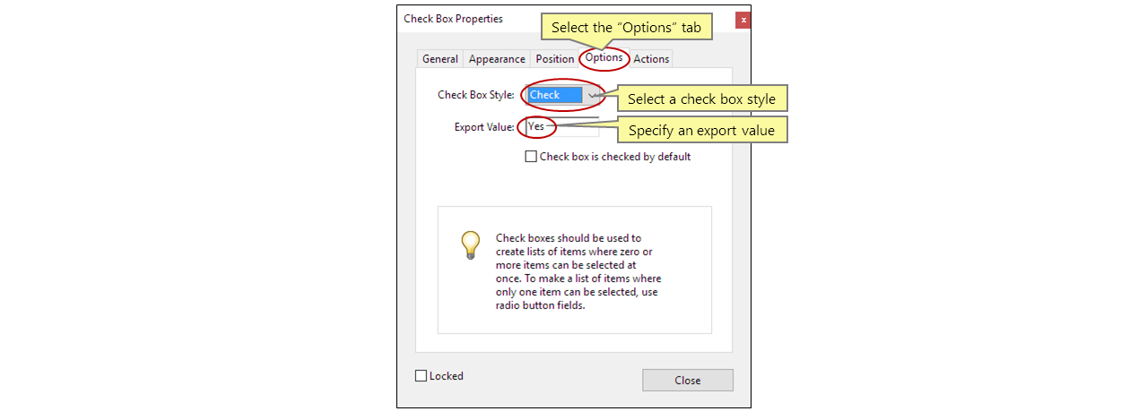Specify export value